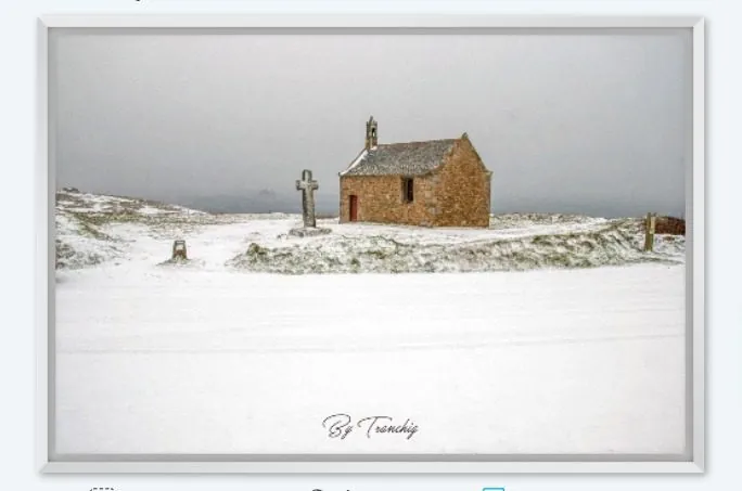 st samson snow cais amé blanc Poster Chapelle Saint Samson sous la neige Bretagne | By Tranchig – Image 5