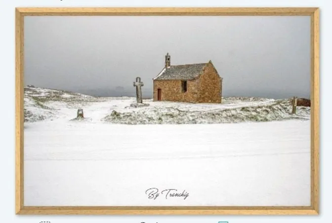 st samson snow cais amé naturel Poster Chapelle Saint Samson sous la neige Bretagne | By Tranchig – Image 6