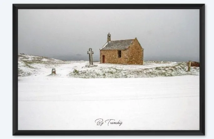 st samson snow cais amé noir Poster Chapelle Saint Samson sous la neige Bretagne | By Tranchig – Image 7
