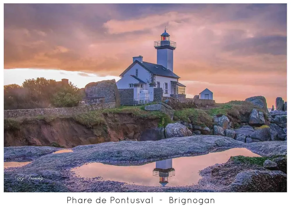 Phare Pontusval Brignogan Finistère Bretagne au sunset