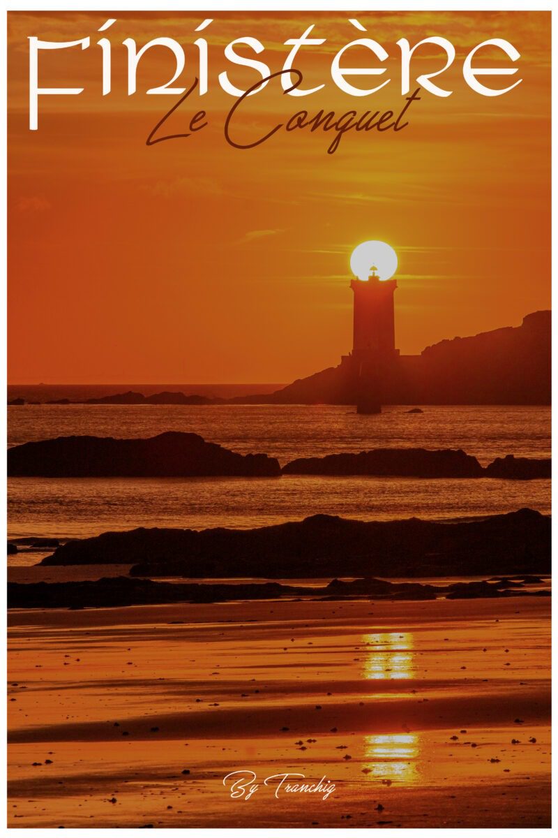 sunset au bout du monde sur le phare de Kermorvan Le Conquet en Finistère
