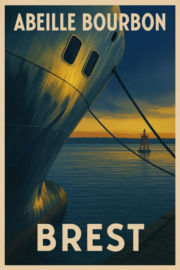Brest Abeille Bourbon Poster Vintage Bretagne Finistère By Tranchig