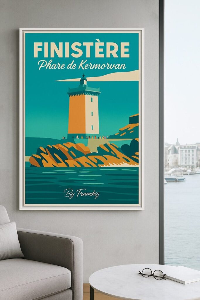 Kermovan Poster Vintage Bretagne Finistère By Tranchig exemple