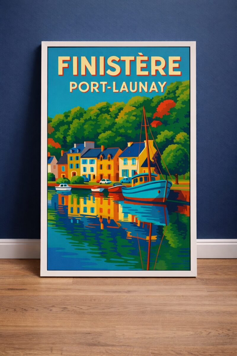 Port Launay Poster Vintage By Tranchig Bretagne Finistère