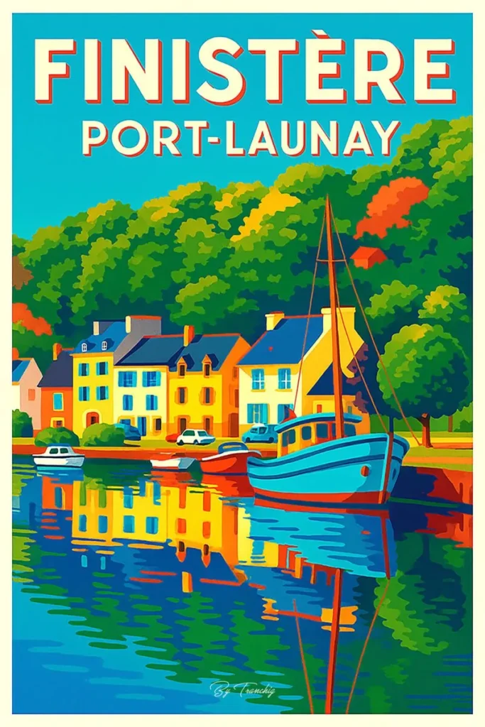 Port Launay Vintage Aulne Bretagne Finistère By Tranchig