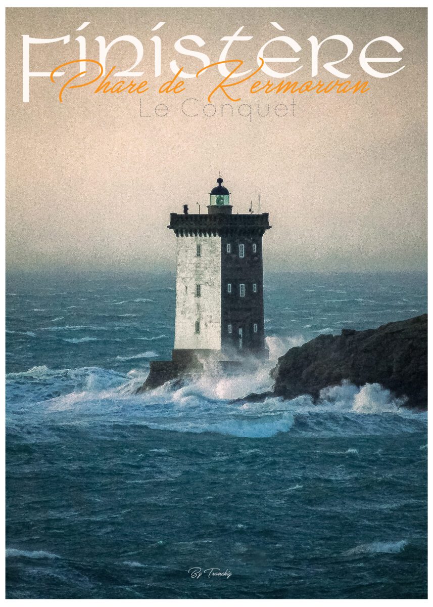 Phare de Kermorvan dans la tempête Bretagne Finistère By Tranchig