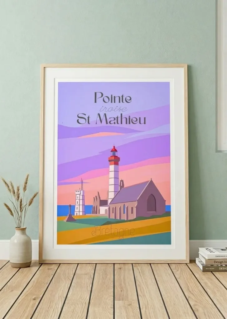 Home Mockup Phare St Mathieu Rétro Bretagne Finistere By Tranchig Illustrations